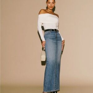 Reformation Daria Ultra High Rise Denim Maxi Skirt